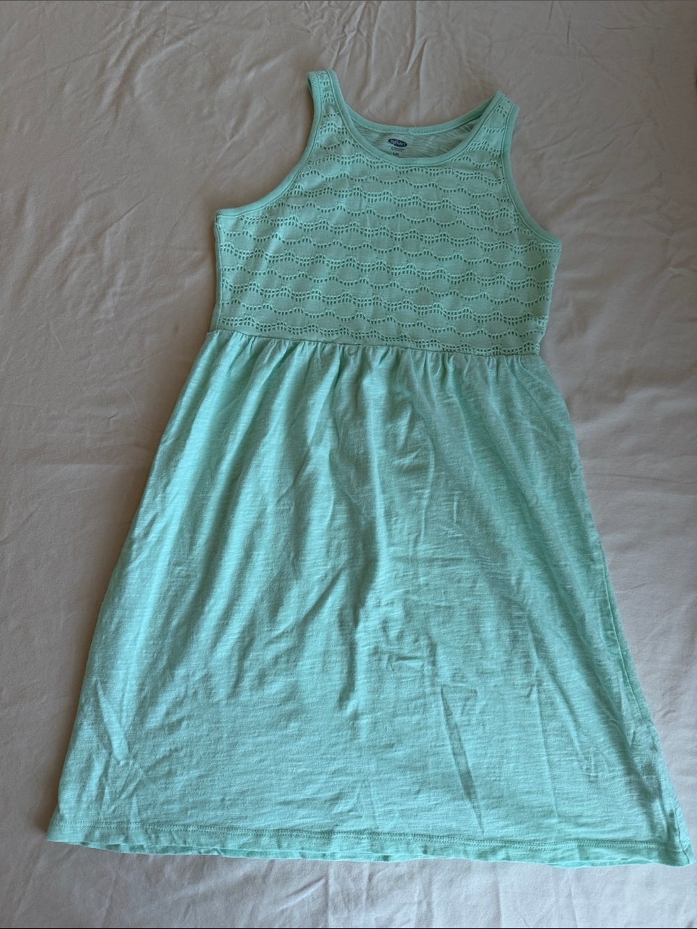 Old Navy Mint Crochet-Top Tank Dress